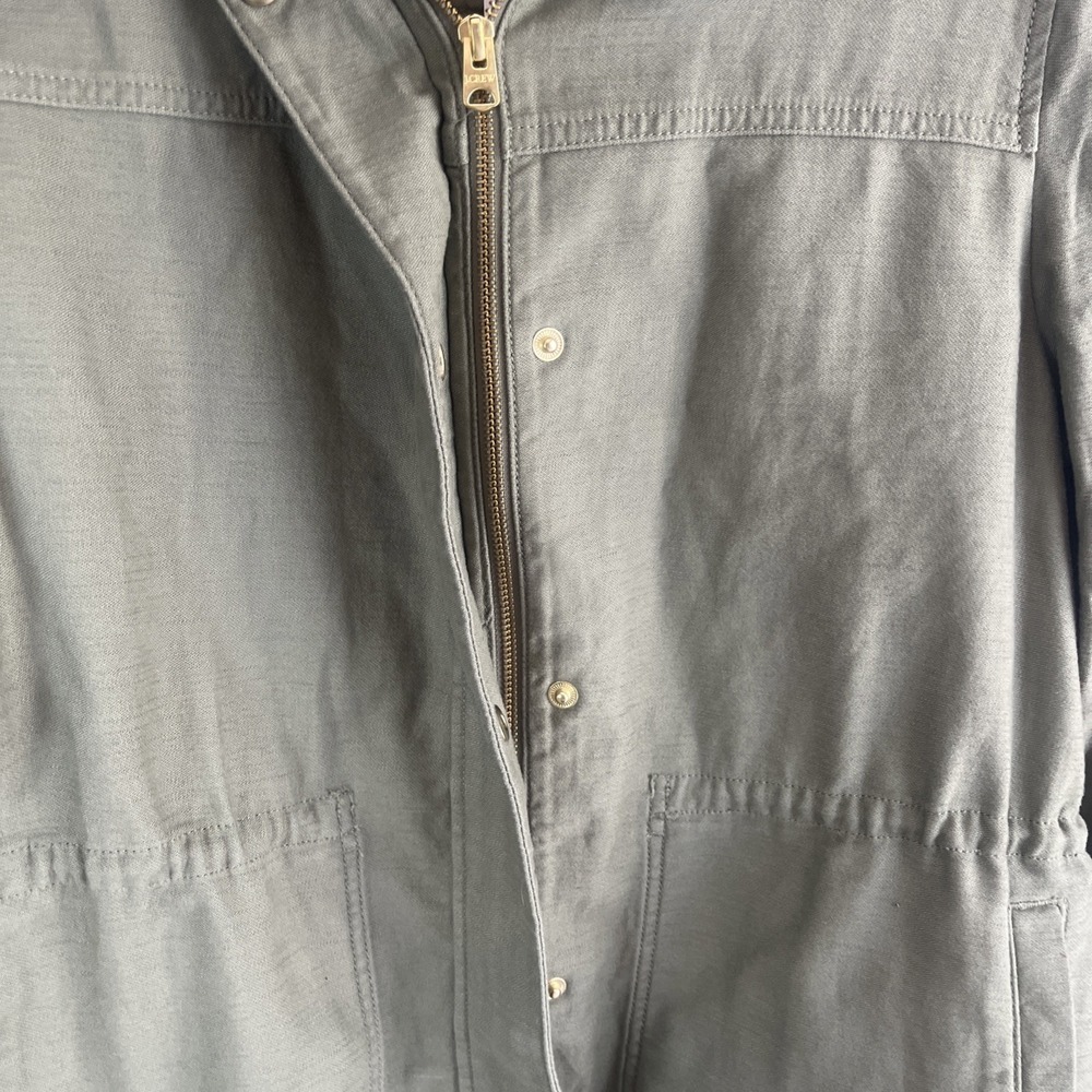 J. Crew NWT Women's 100% Cotton Military Green Utility Preppy Jacket Size Large - Picture 3 of 11